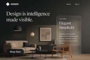 3D Visualization of a Modern Landing Page Design